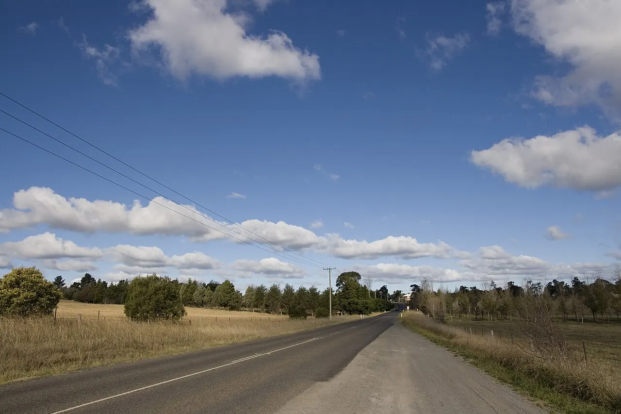 Road edge and rural Moss Vale landscape