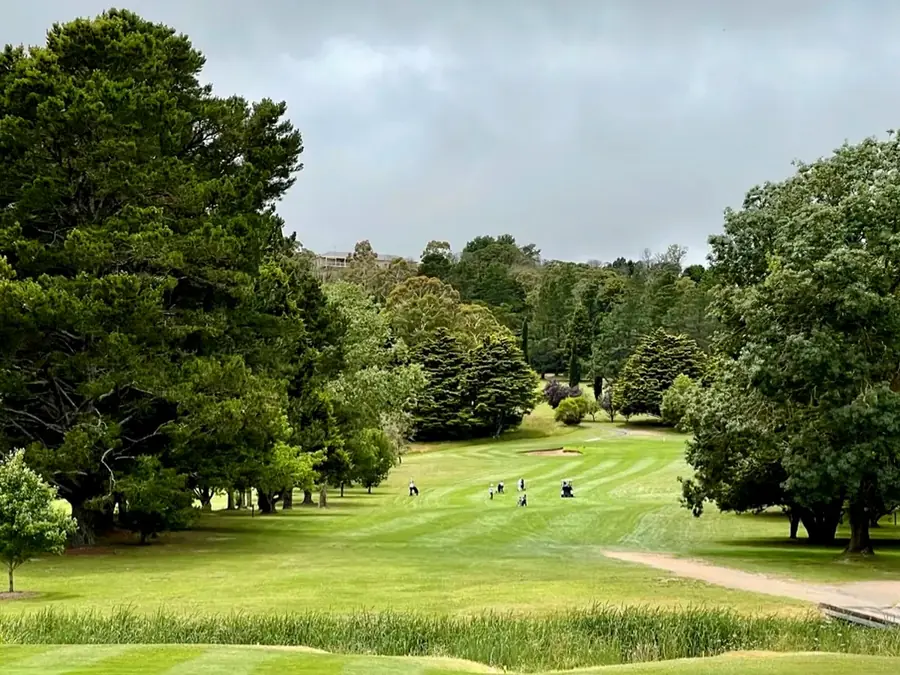 Moss Vale Golf Club course and surrounding town