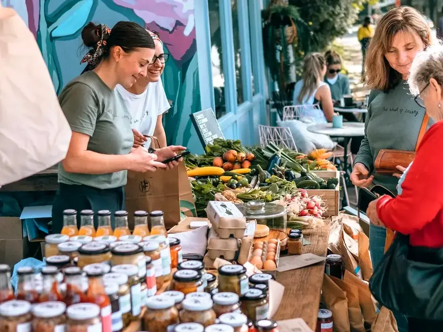 The What If Society market stall and produce in Moss Vale