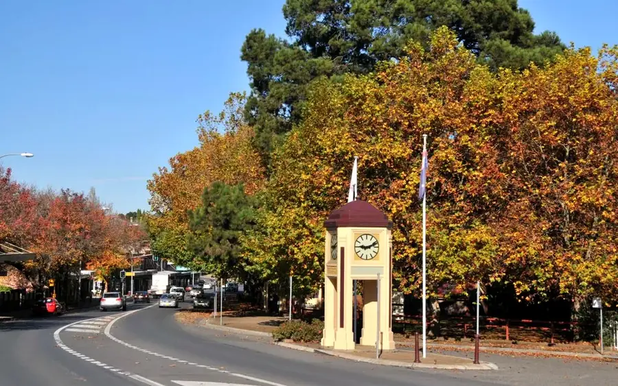 Moss Vale town centre in cool highland weather