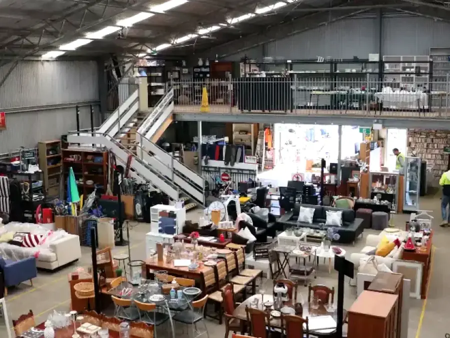 Furniture, homewares, and second-hand goods inside the Upcycle Centre in Moss Vale