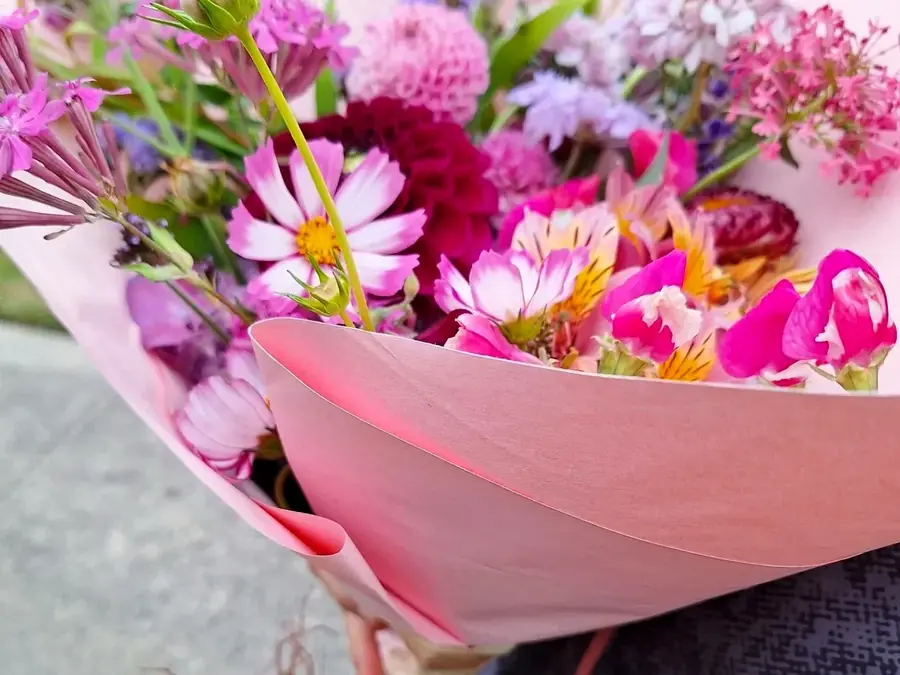 Fresh flowers at a Moss Vale market stall