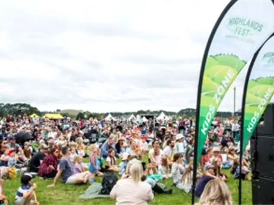 Outdoor Southern Highlands community event crowd near Moss Vale