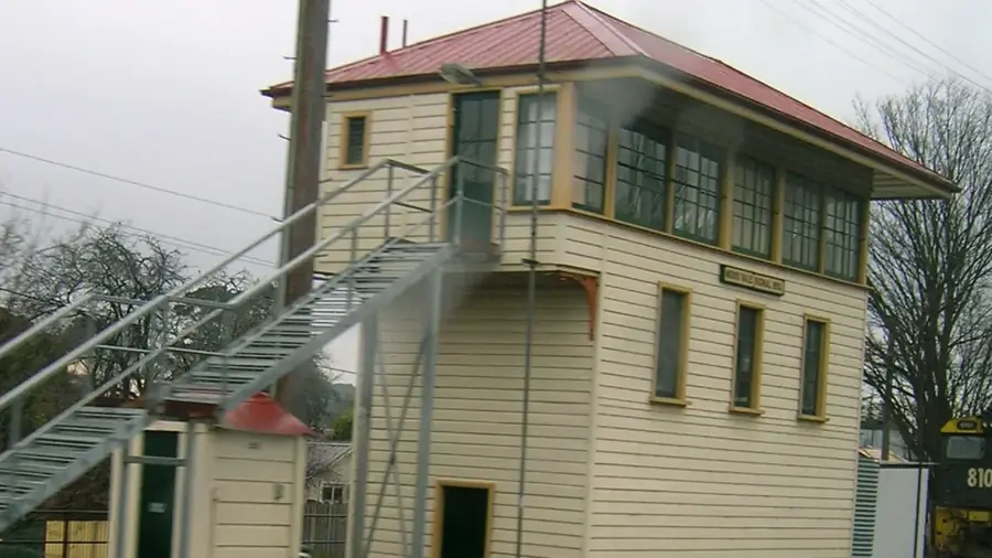 Moss Vale railway signal box and station-side heritage detail