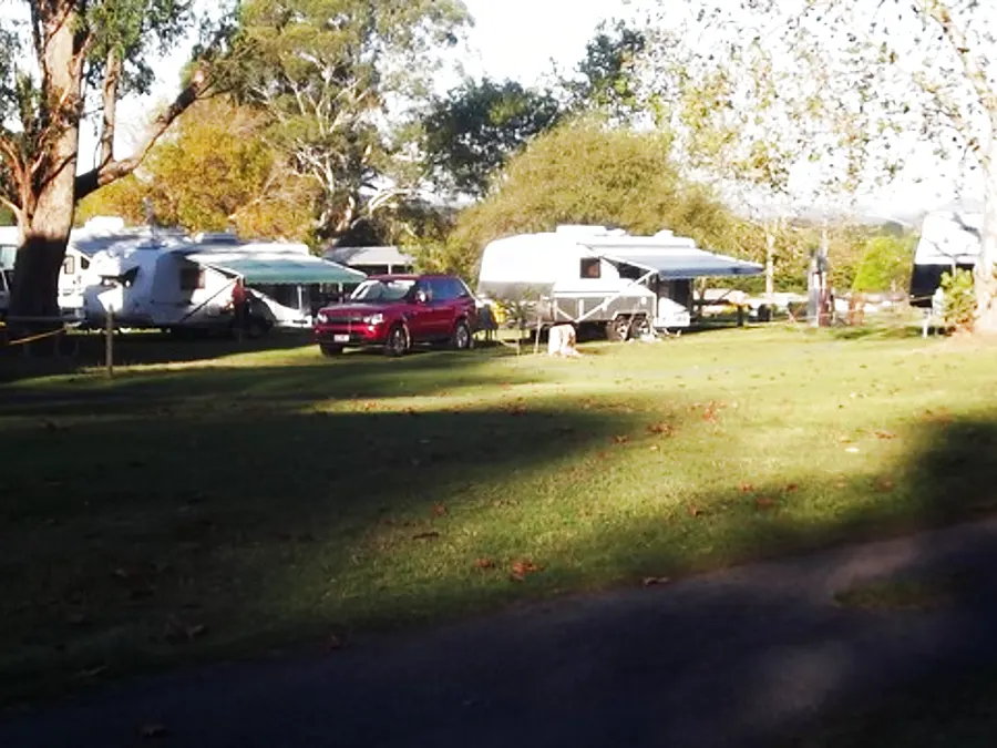 Caravans and grassy camping sites at Moss Vale Showgrounds